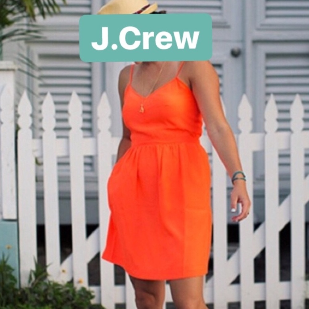 J.Crew Factory Neon Orange Cami Dress